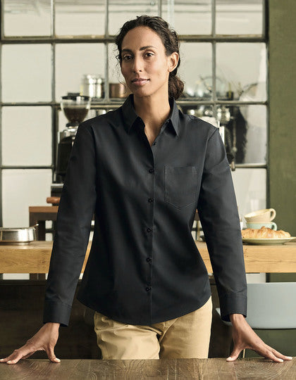 Ladies' Long Sleeve Classic Bluse bedruckt oder bestickt