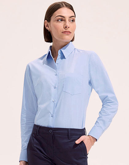 Sol’s Executive Langarm-Bluse – bedruckt oder bestickt