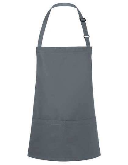 Kurze Latzschürze mit Schnalle und Tasche Druck oder Bestickung
