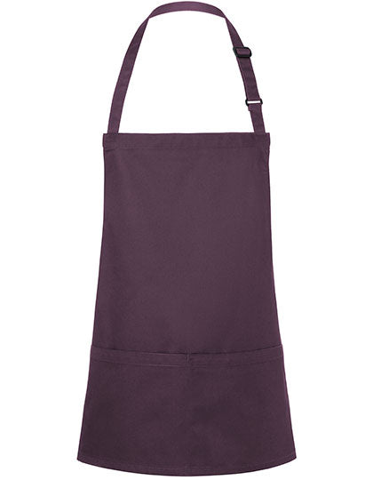 Kurze Latzschürze mit Schnalle und Tasche Druck oder Bestickung