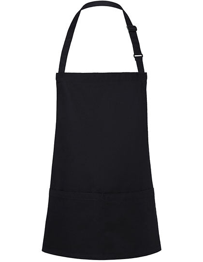 Kurze Latzschürze mit Schnalle und Tasche Druck oder Bestickung