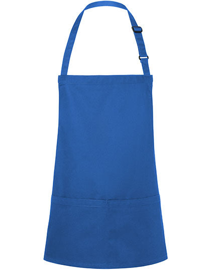 Kurze Latzschürze mit Schnalle und Tasche Druck oder Bestickung