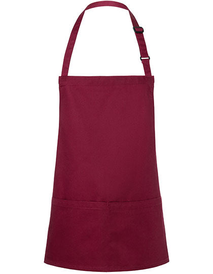 Kurze Latzschürze mit Schnalle und Tasche Druck oder Bestickung
