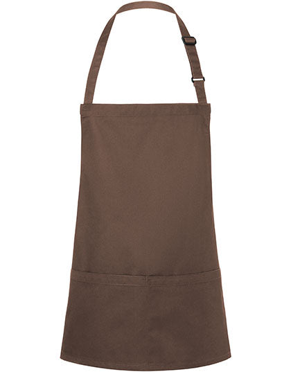 Kurze Latzschürze mit Schnalle und Tasche Druck oder Bestickung