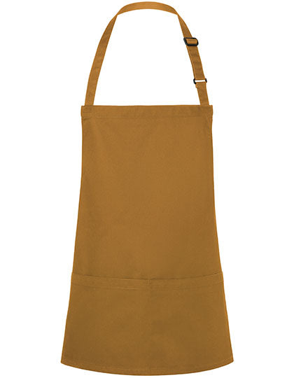 Kurze Latzschürze mit Schnalle und Tasche Druck oder Bestickung
