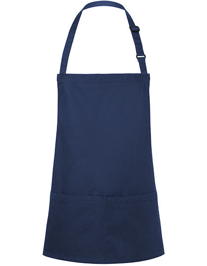 Kurze Latzschürze mit Schnalle und Tasche Druck oder Bestickung