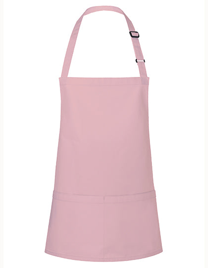 Kurze Latzschürze mit Schnalle und Tasche Druck oder Bestickung